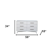 Load image into Gallery viewer, Solid Wood 6 Drawer Double Dresser - White