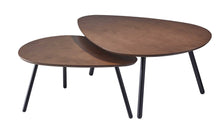 Load image into Gallery viewer, Solid Wood Round Nested Tables - Black And Brown