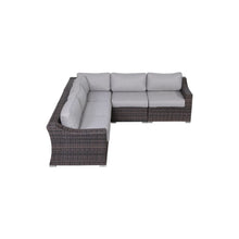 Load image into Gallery viewer, Contemporary Outdoor Rattan Wicker Sectional Seating Group With Cushions