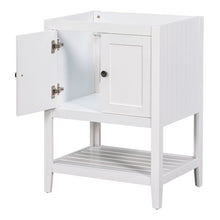 Load image into Gallery viewer, Bathroom Vanity Base Only, Soild Wood Frame, Bathroom Storage Cabinet With Doors And Open Shelf