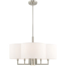 Load image into Gallery viewer, 18" Six Light Dimmable Chandelier With Shades - Nickel