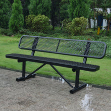 Load image into Gallery viewer, 6' Outdoor Steel Bench With Backrest