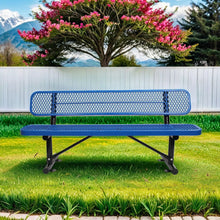 Load image into Gallery viewer, Outdoor Steel Bench With Backrest