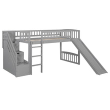 Load image into Gallery viewer, Loft Stairway Bed With 2 Drawers, Convertible Ladder And Slide