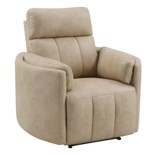 Load image into Gallery viewer, Elison - Motion Glider Recliner With Swivel - Dark Beige Polish Microfiber