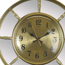 Load image into Gallery viewer, Mirrored Silent Pendulum Ornate Round Wall Clock - Gold / Silver