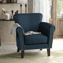 Load image into Gallery viewer, Elegant Club Chair With Nailhead Trim And Birch Wood Legs