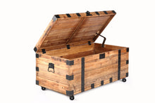 Load image into Gallery viewer, Trunk Table With Four Wheel Large Capacity Storage Coffee Table - Natural / Black