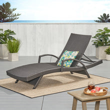 Load image into Gallery viewer, Salem - Contemporary Wicker Chaise Lounge With Arm, Weather Resistant