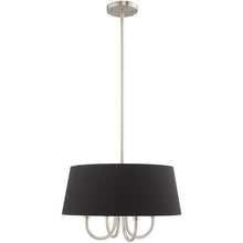 Load image into Gallery viewer, 20'' Four Light Dimmable Chandelier With Shades - Nickel / Pearl Silver