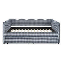 Load image into Gallery viewer, Gingham Daybed With USB Charging Port, Wave-Shaped Design