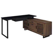 Load image into Gallery viewer, Rodger - L Shape Office Desk With Storage, Workstation For Home Or Office - Walnut