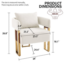 Load image into Gallery viewer, Modern Classic Design Decorative Chair Teddy Fleece Upholstered And Metal Foot
