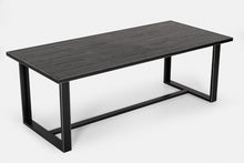 Load image into Gallery viewer, Solid Wood Metal Sled Base Dining Table - Black