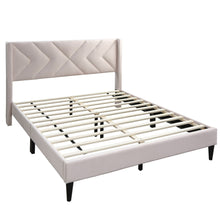 Load image into Gallery viewer, Elegant Bed With Upholstered Headboard, Platform Base