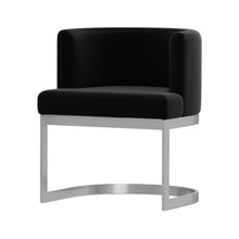 Load image into Gallery viewer, Upholstered Fabric Wing Back Dining Side Chair - Black / Silver