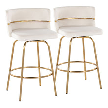 Load image into Gallery viewer, Cinch - Glam / Art Deco Fixed Height Counter Stool With Swivel With Round Footrest (Set of 2)