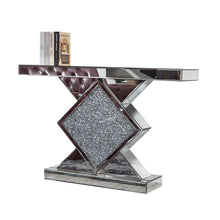 Load image into Gallery viewer, Glass Mirrored Abstract Console Table - Clear And Silver