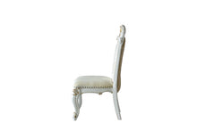 Load image into Gallery viewer, Faux Leather Damask Side Chair (Set of 2) - Beige And White