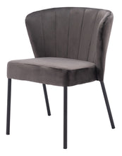 Load image into Gallery viewer, Tufted Upholstered Velvet Dining Side Chairs (Set of 2) - Gray / Black