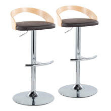 Load image into Gallery viewer, Grotto - Contemporary Adjustable Barstool, Swivel With Rounded T Footrest (Set of 2)