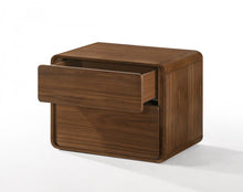 Load image into Gallery viewer, Modern Nightstand With Two Drawers - Walnut Brown