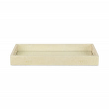 Load image into Gallery viewer, 16" Rectangular Wood Handmade Tray With Handles - White / Gold