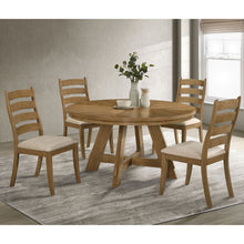 Load image into Gallery viewer, Kent - 5 Piece Dining Table Set With Upholstered Chairs - Brown Oak