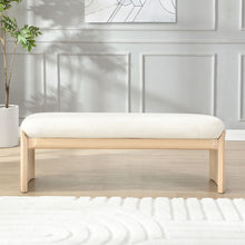 Load image into Gallery viewer, Footstool With Soft Cushion For Living Room - Beige / Natural