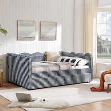 Load image into Gallery viewer, Gingham Daybed With USB Charging Port, Wave-Shaped Design