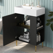 Load image into Gallery viewer, Bathroom Vanity, Combo Cabinet, Bathroom Storage Cabinet, Single Ceramic Sink