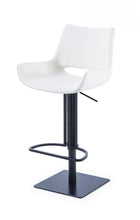 Load image into Gallery viewer, Faux Leather And Stainless Steel Swivel Bar Height Bar Chair - White / Black
