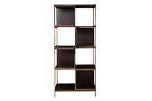 Load image into Gallery viewer, Geometric Four Tier Etagere Bookcase - Brown