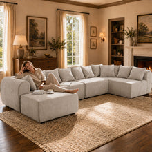 Load image into Gallery viewer, 8 Seater U-Shaped Couch With Ottoman