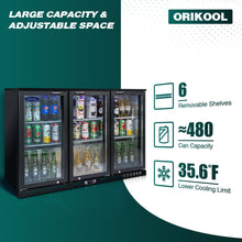 Load image into Gallery viewer, Beverage Refrigerators Glass Door Back Bar, Cooler, Commercial Beer Wine And Drink Fridge