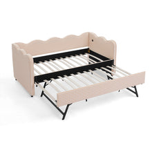 Load image into Gallery viewer, Gingham Daybed With USB Charging Port, Wave Shaped Design