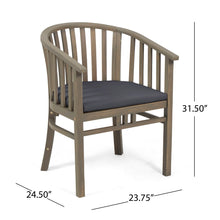 Load image into Gallery viewer, Outdoor Wooden Dining Chairs With Cushions (Set of 2)