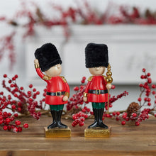 Load image into Gallery viewer, Poly Christmas Nutcracker Figurines (Set of 2) - Black / Gold / Red