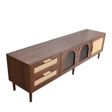 Load image into Gallery viewer, TV Stand With 3 Cabinets & 2 Drawers, LED Light Media Console For TVs Up To 80" - Dark Brown