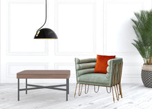 Load image into Gallery viewer, Tubular Velvet And Gold Lounge Chair - Light Green
