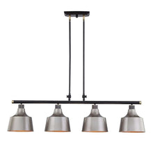 Load image into Gallery viewer, Kitchen Island Four Light Metal Dimmable Chandelier With Shades - Black / Gray