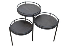 Load image into Gallery viewer, 23" Solid Wood And Iron Round End Table - Black