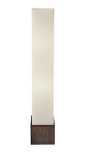 Load image into Gallery viewer, Rattan Lantern Floor Lamp With Long White Rectangular Shade - Brown / White