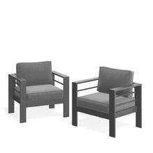 Load image into Gallery viewer, Modern All-Weather Patio Armchairs With Thick Cushions (Set of 2)