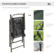 Load image into Gallery viewer, Outsunny - Patio Dining Set With Table Umbrella, Folding Chairs And Dining Table, Outdoor Patio Furniture Set