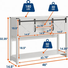 Load image into Gallery viewer, Farmhouse Entryway Table With Sliding Barn Door