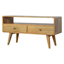 Load image into Gallery viewer, Solid Wood Curved Media Unit