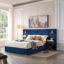 Load image into Gallery viewer, Comfortable Upholstered Bed With Vertical Channel Tufted Wingback Headboard