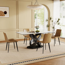 Load image into Gallery viewer, Rectangular Dining Table, For Dinner Party, 4 Chairs - Black / White