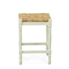 Load image into Gallery viewer, Backless Counter Height Bar Chair With Footrest 24" - Natural and Antiqued White